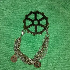 Funky gear charm bracelet